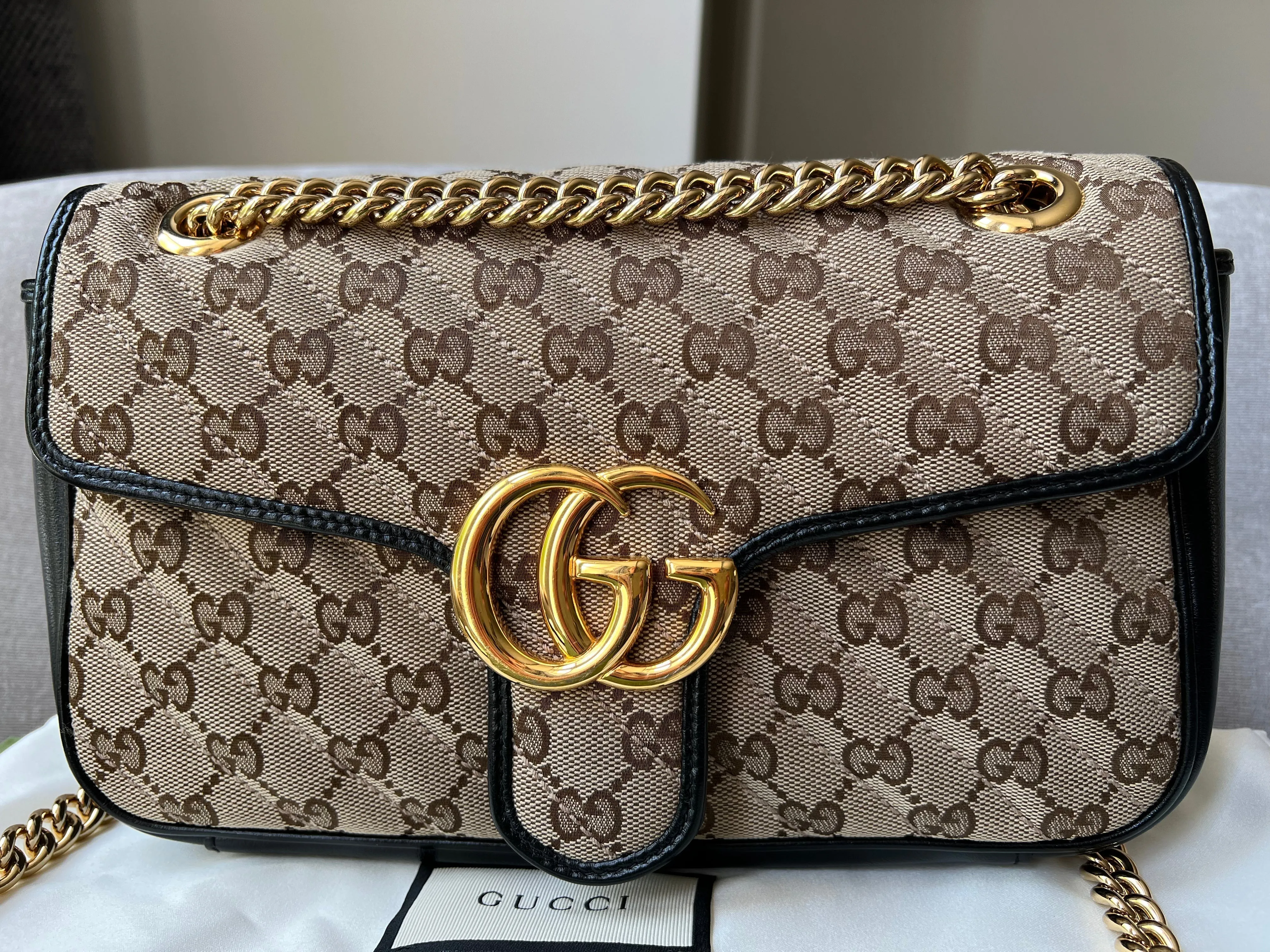 Gucci GG Beige Marmont Small Shoulder Bag (RRP £1,570)