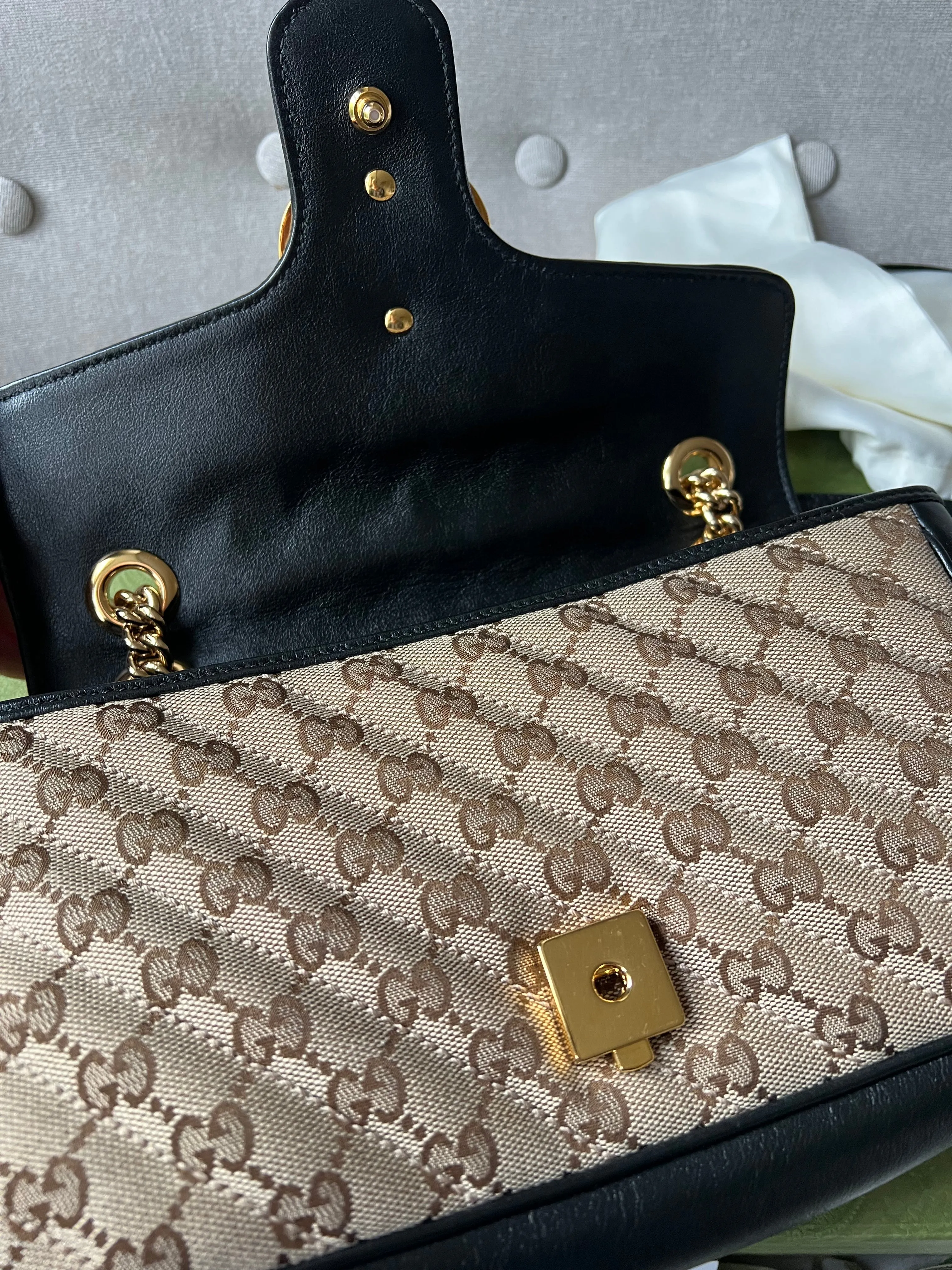 Gucci GG Beige Marmont Small Shoulder Bag (RRP £1,570)