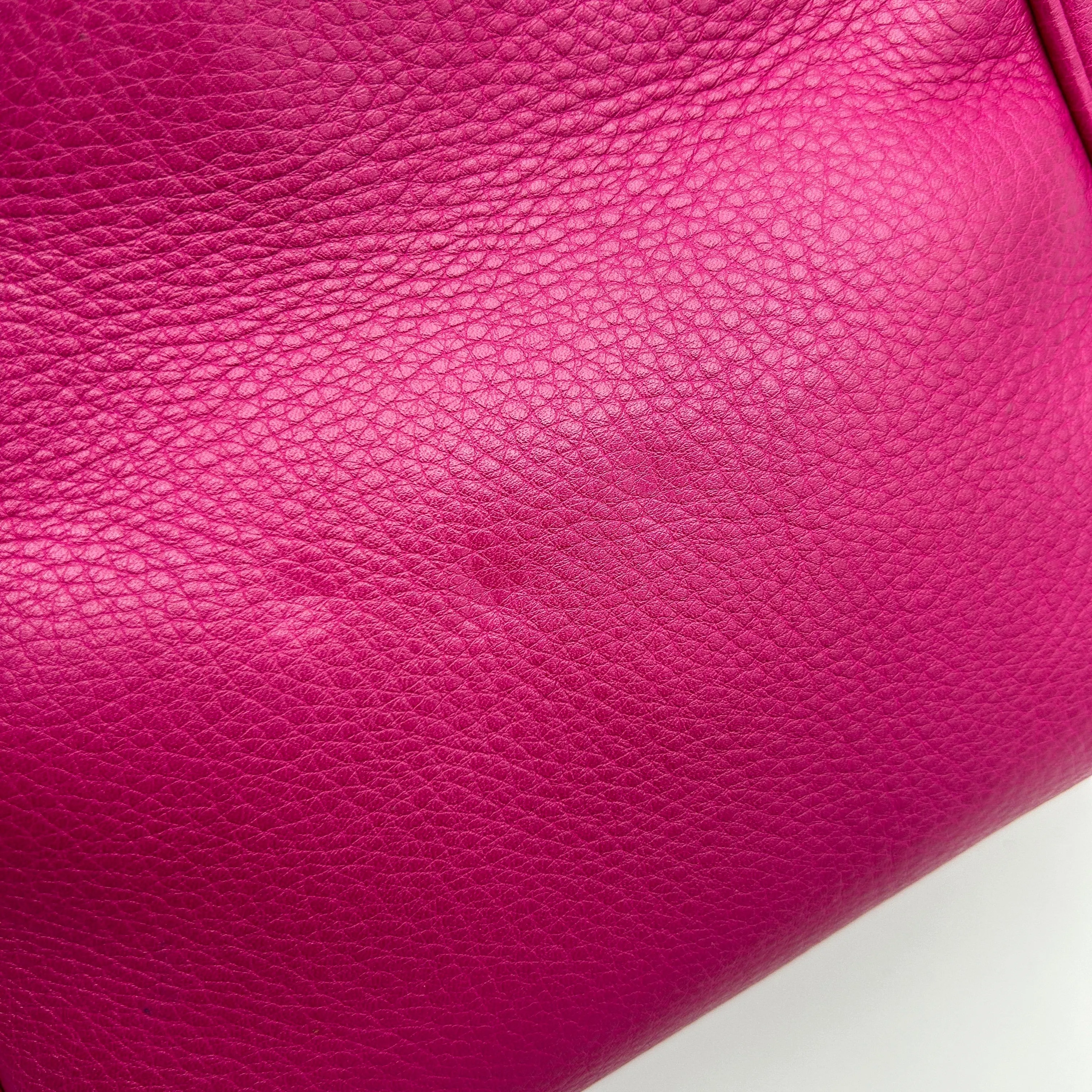 Gucci Pink Leather Bamboo Handle Satchel Medium