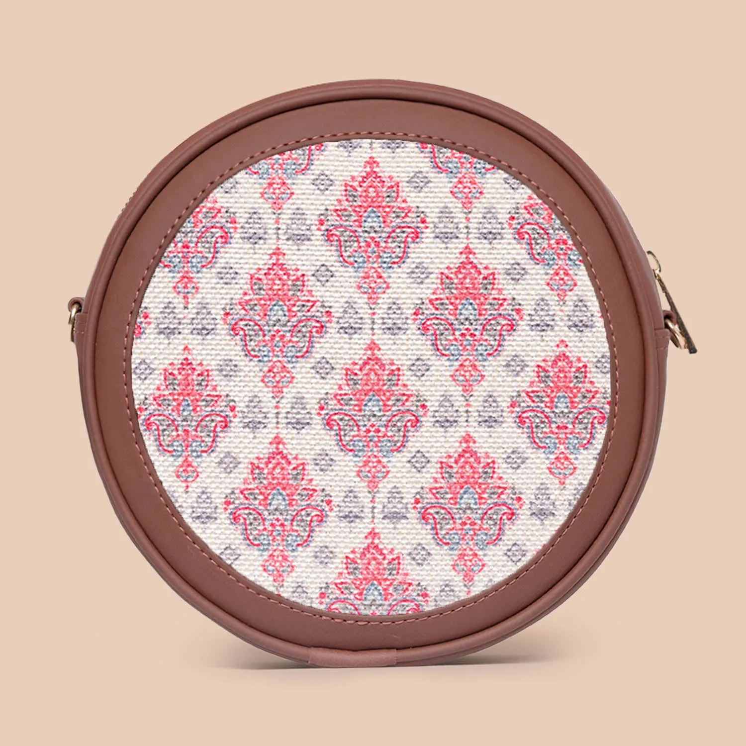 Kashmiri Tulips Round Sling Bag