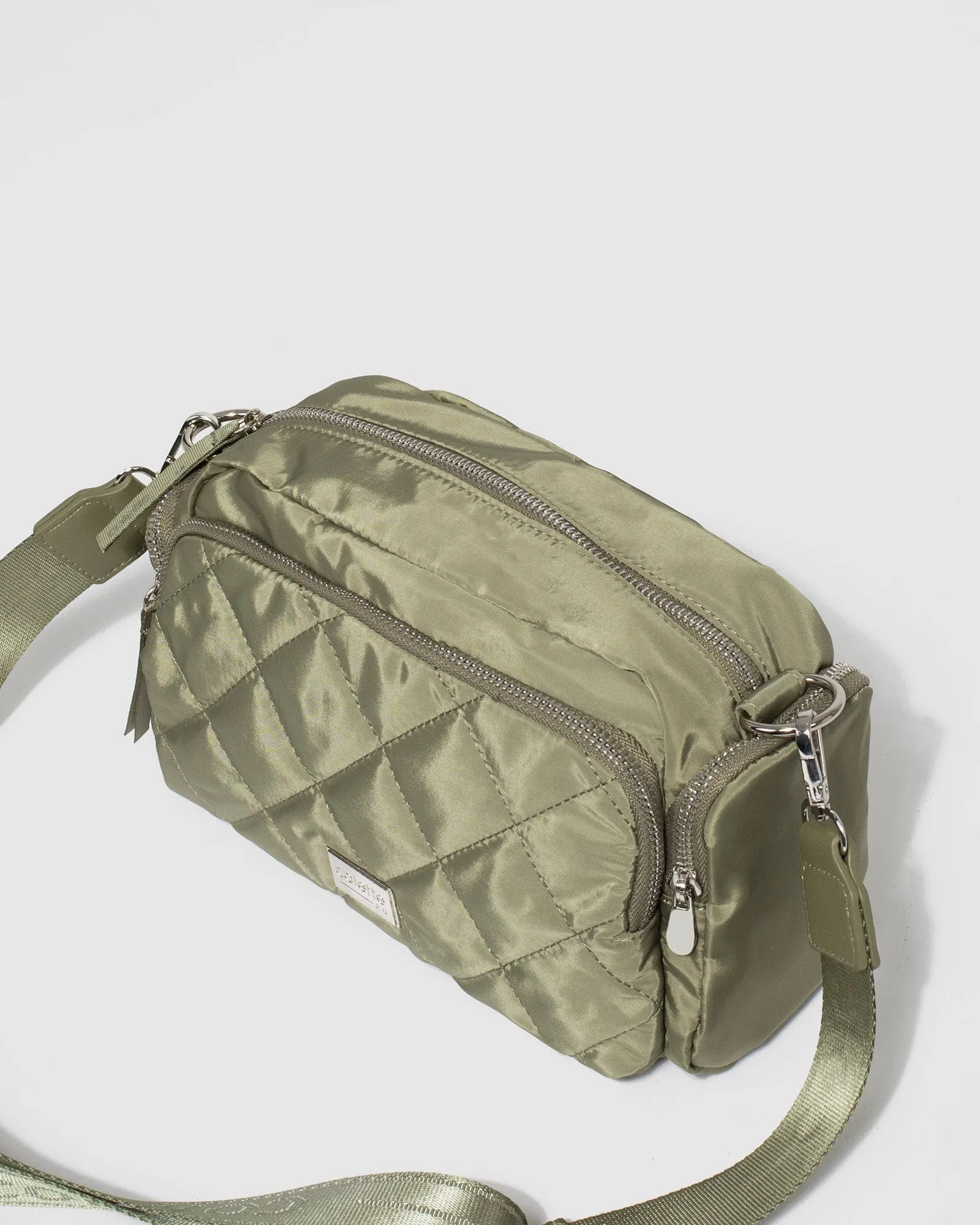 Khaki Harper Nylon Crossbody Bag