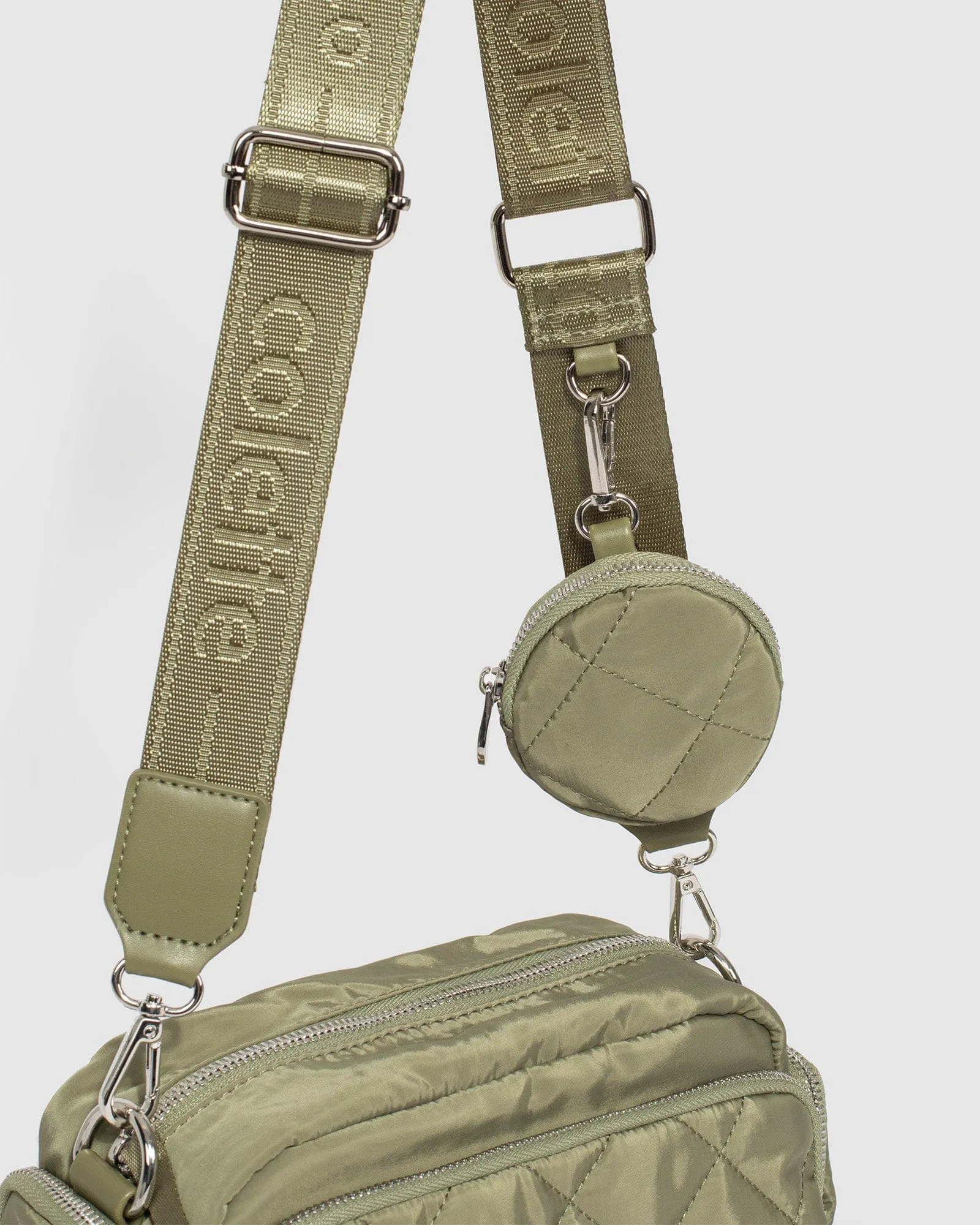 Khaki Harper Nylon Crossbody Bag