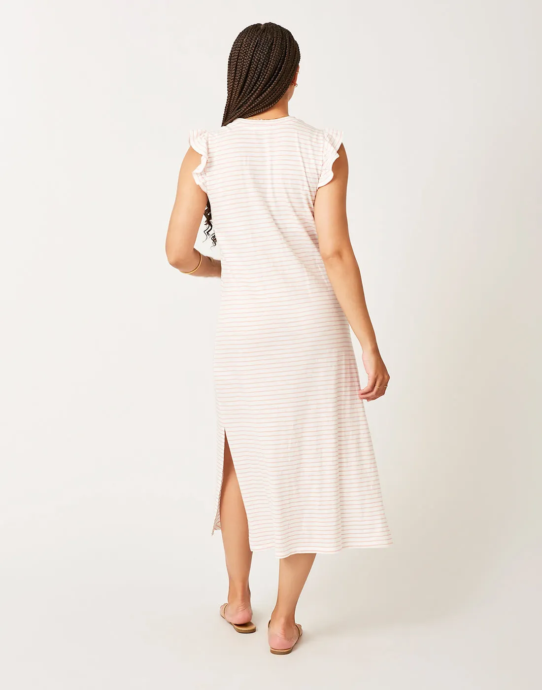 Maeve Dress: Cloud Dk. Azalea Stripe - FINAL SALE