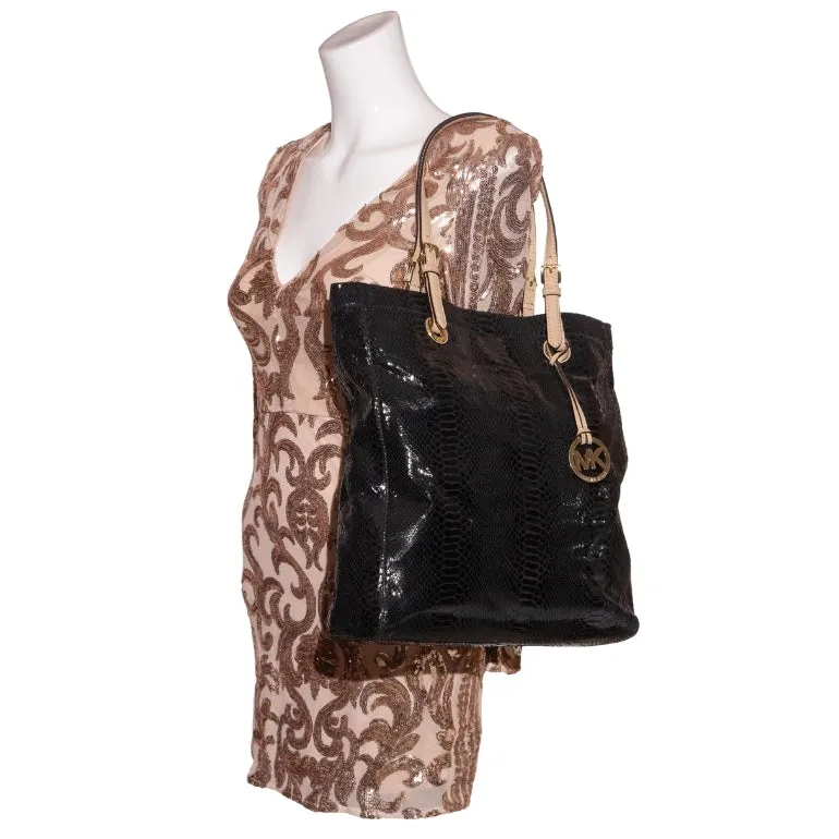 Michael Kors Jet Set Python Leather North South Tote