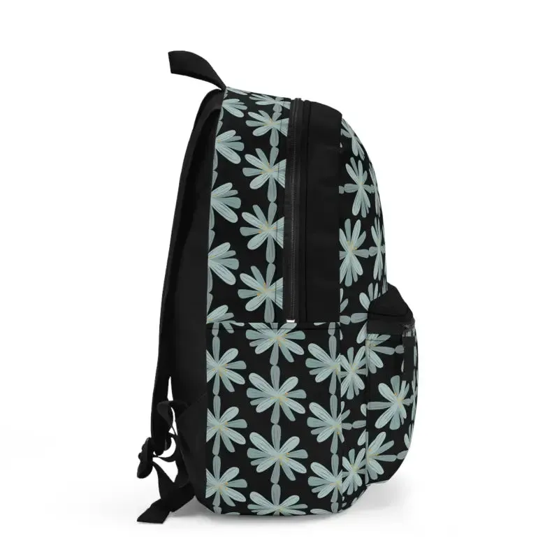 Midnight Blossom Backpack Blue Flowers Chic Comfort