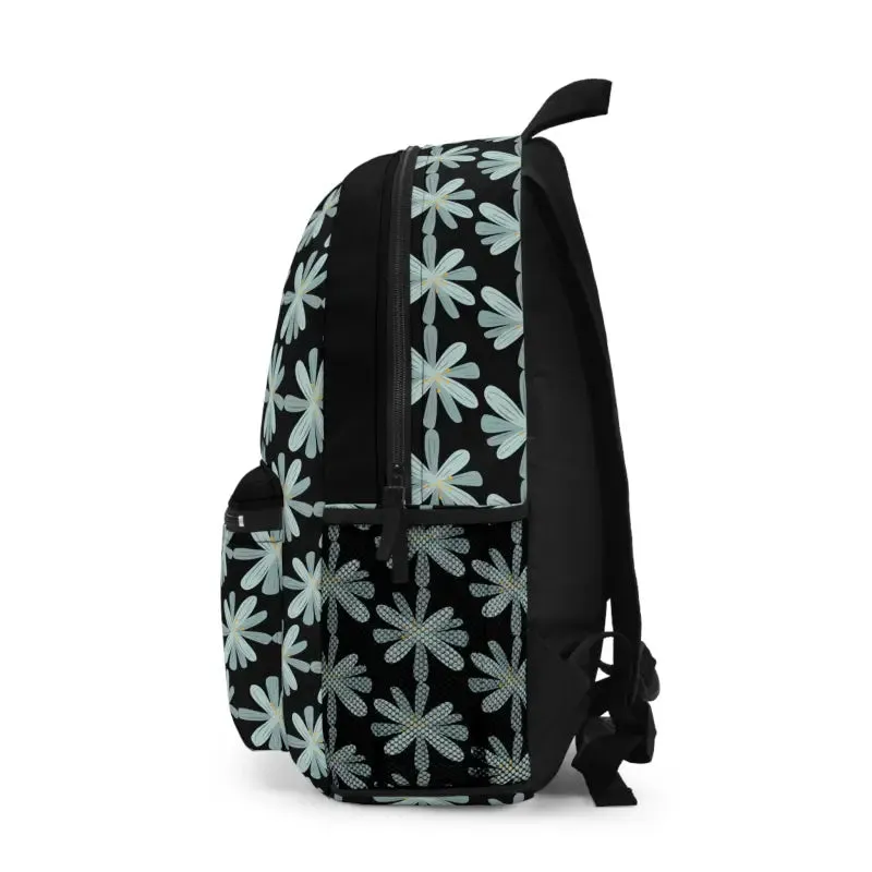 Midnight Blossom Backpack Blue Flowers Chic Comfort