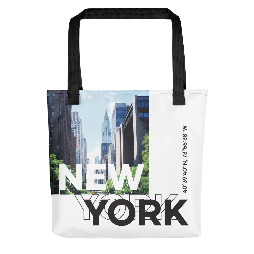 New York Coordinates White Tote Bag
