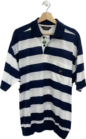 Paul & Shark Navy/White Striped Polo Shirt UK L