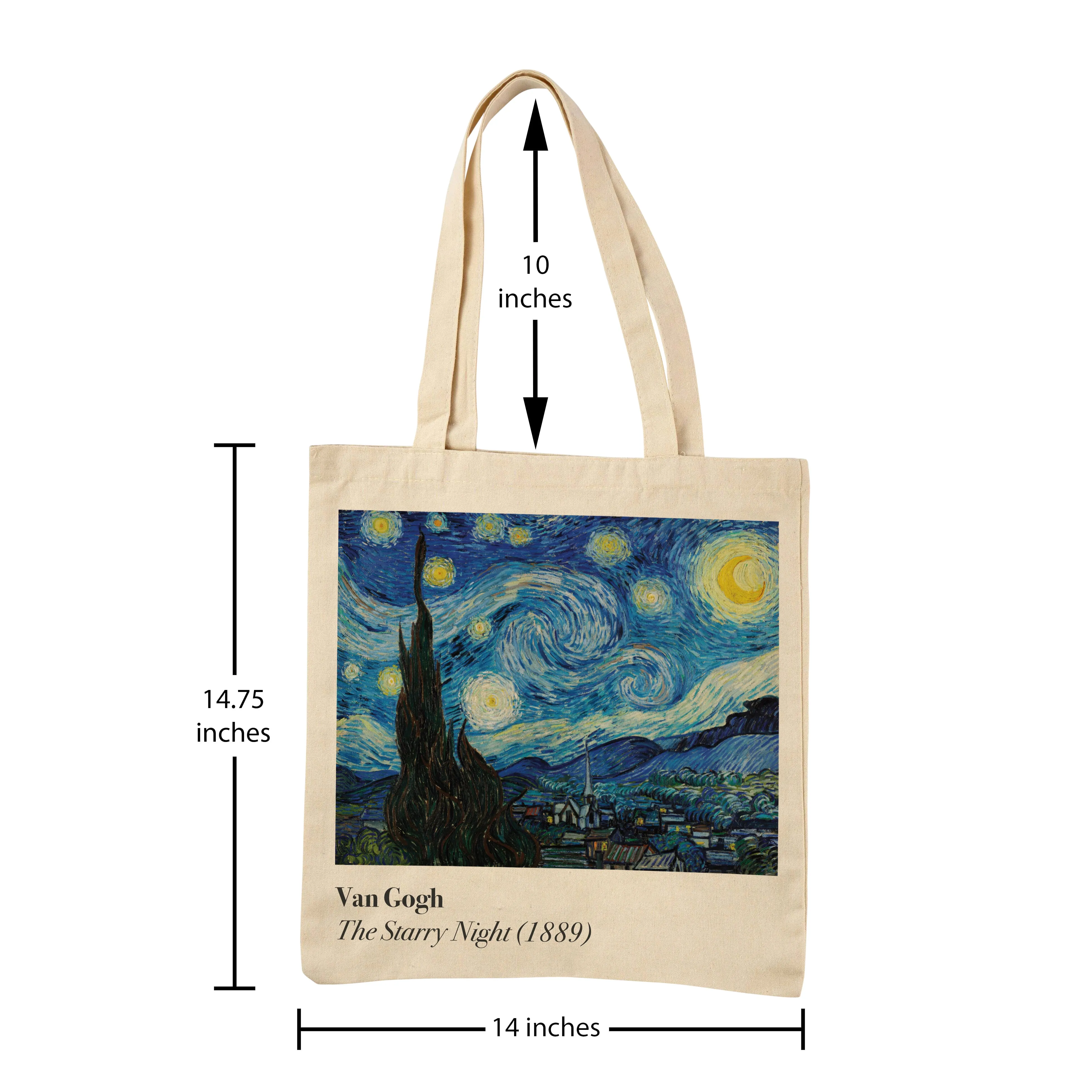 Reusable Cotton Tote Bag - Eco-Friendly Shopping Bag for Groceries - 15"