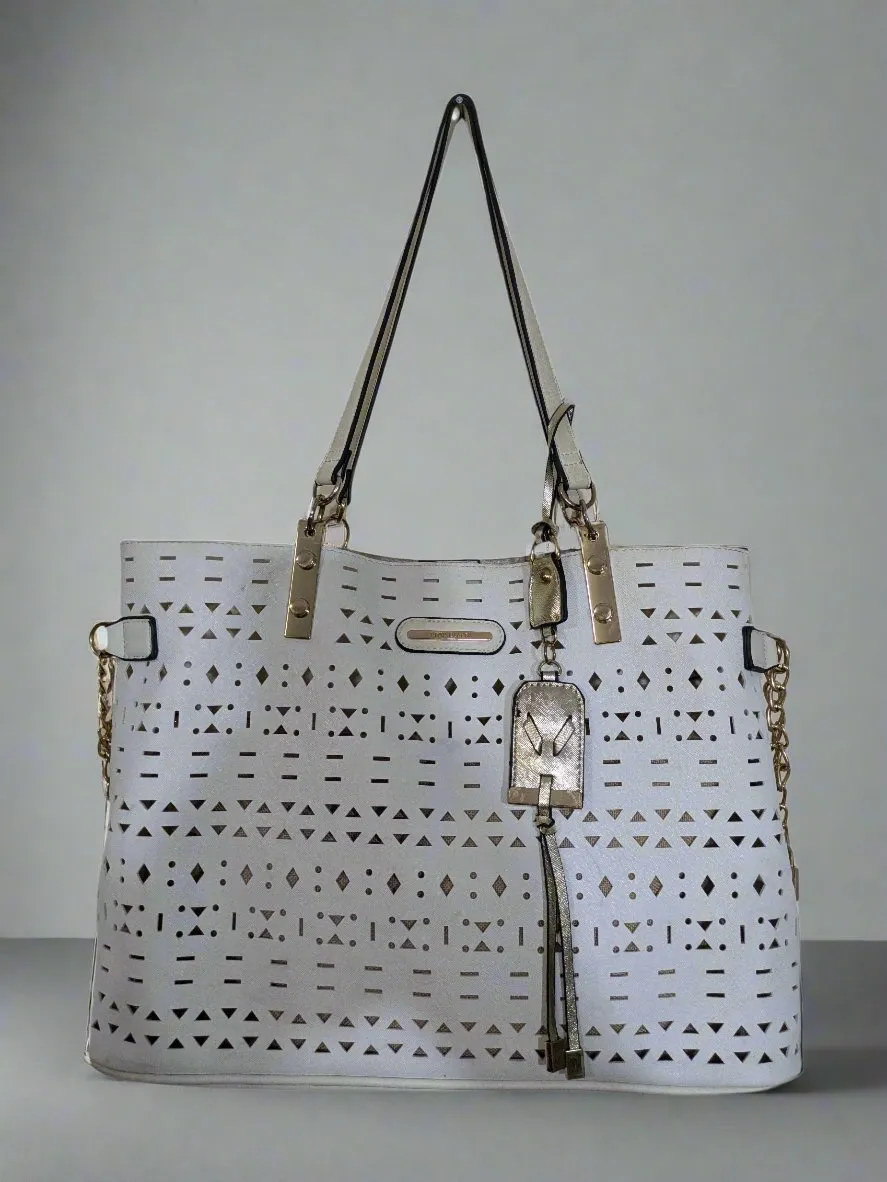 River Island Laser-Cut Beach Tote Bag