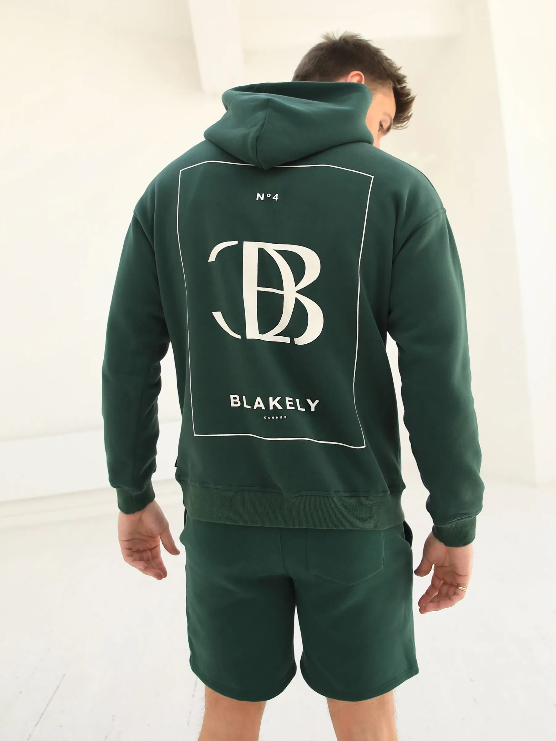 Riviera Initial Relaxed Hoodie - Dark Green