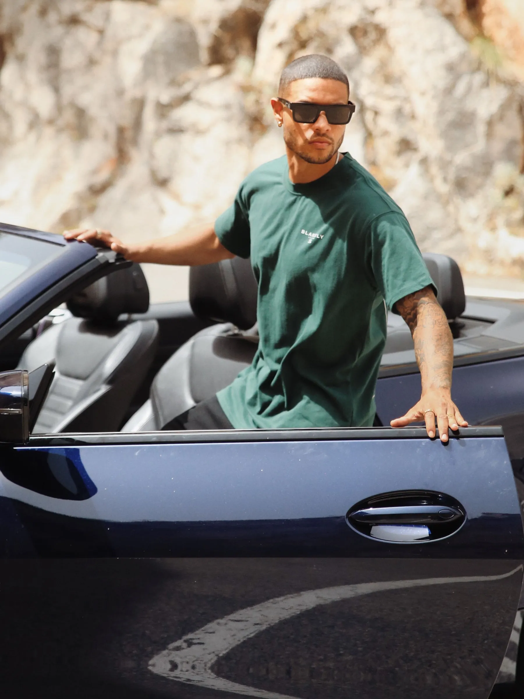 Riviera Initial Relaxed T-Shirt - Dark Green