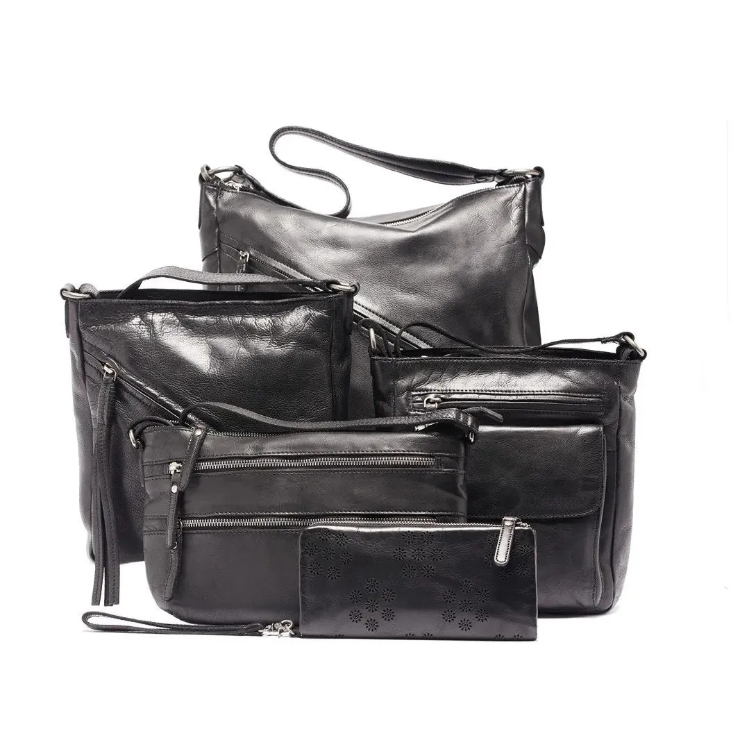 Rugged Hide RH1235 Nora Multi Pocket Crossbody Leather Bag