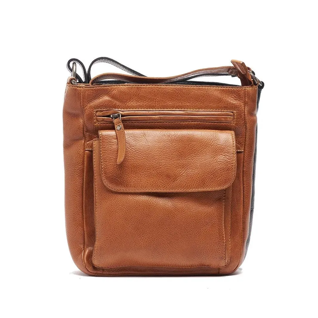Rugged Hide RH1235 Nora Multi Pocket Crossbody Leather Bag