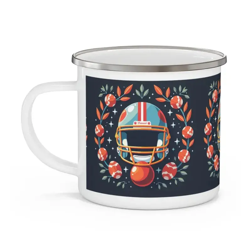 Score Big Super Football Enamel Camping Mug