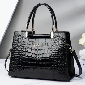 Shiny crocodile handbag