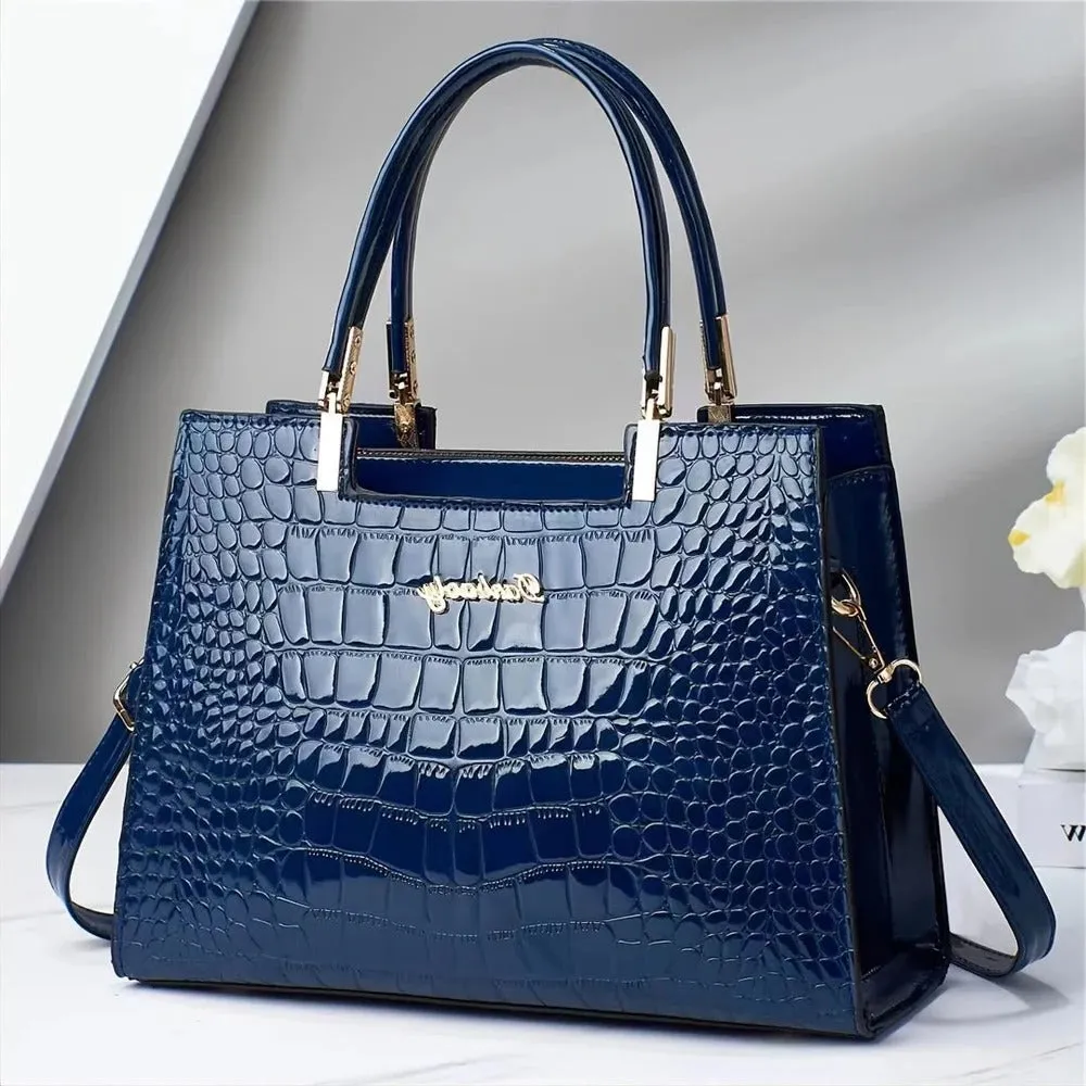 Shiny crocodile handbag