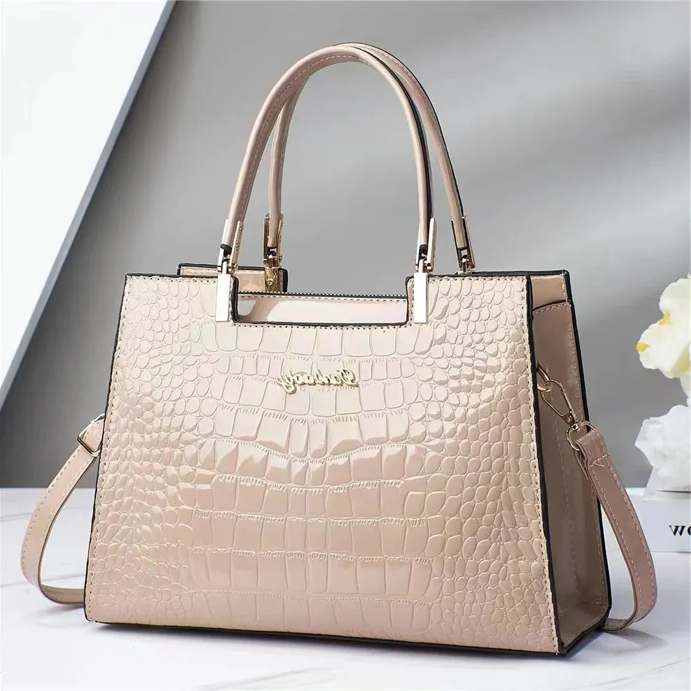 Shiny crocodile handbag