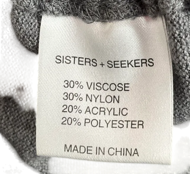 Sisters & Seekers Grey Coop Tie Crop In Rain UK 6
