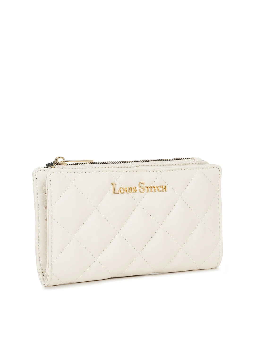 Stylish Beige Clutch Purse for Women with Snap Button Closure