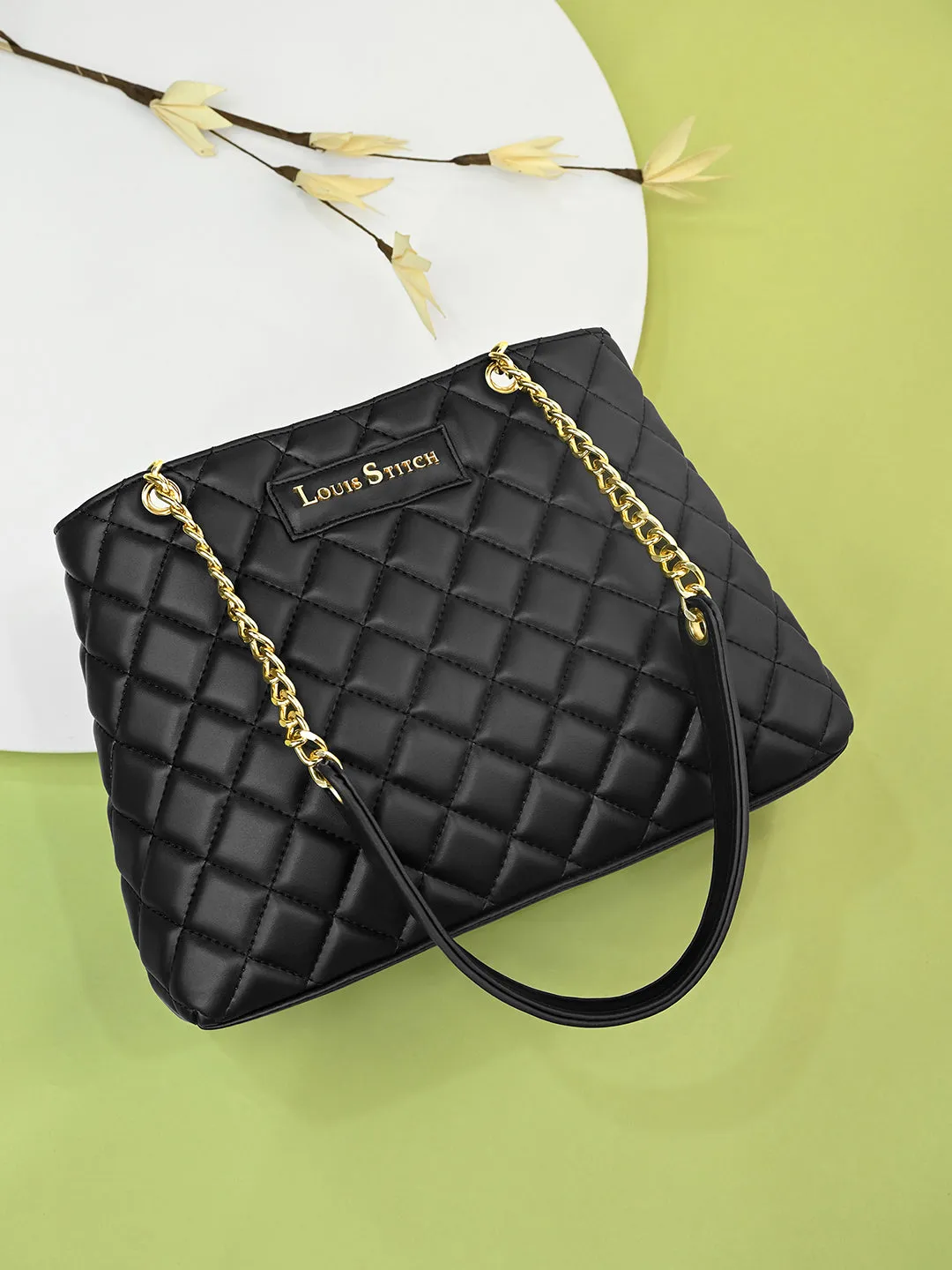 Stylish Black Multi Pocket Ladies Satchel Handbag