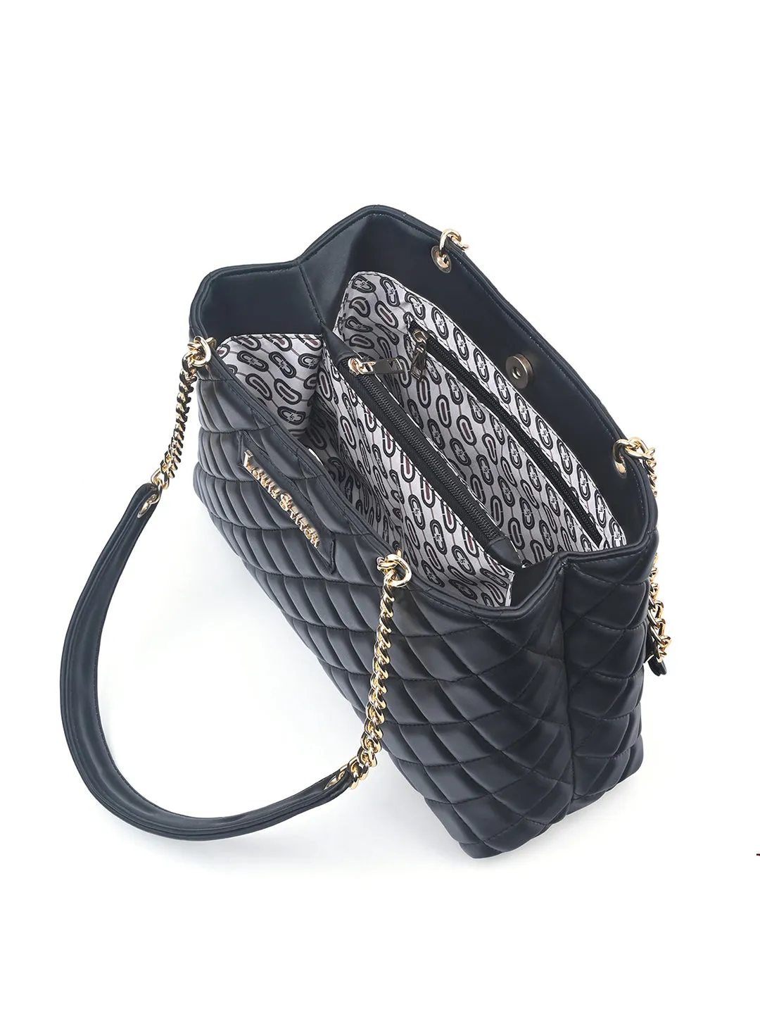 Stylish Black Multi Pocket Ladies Satchel Handbag