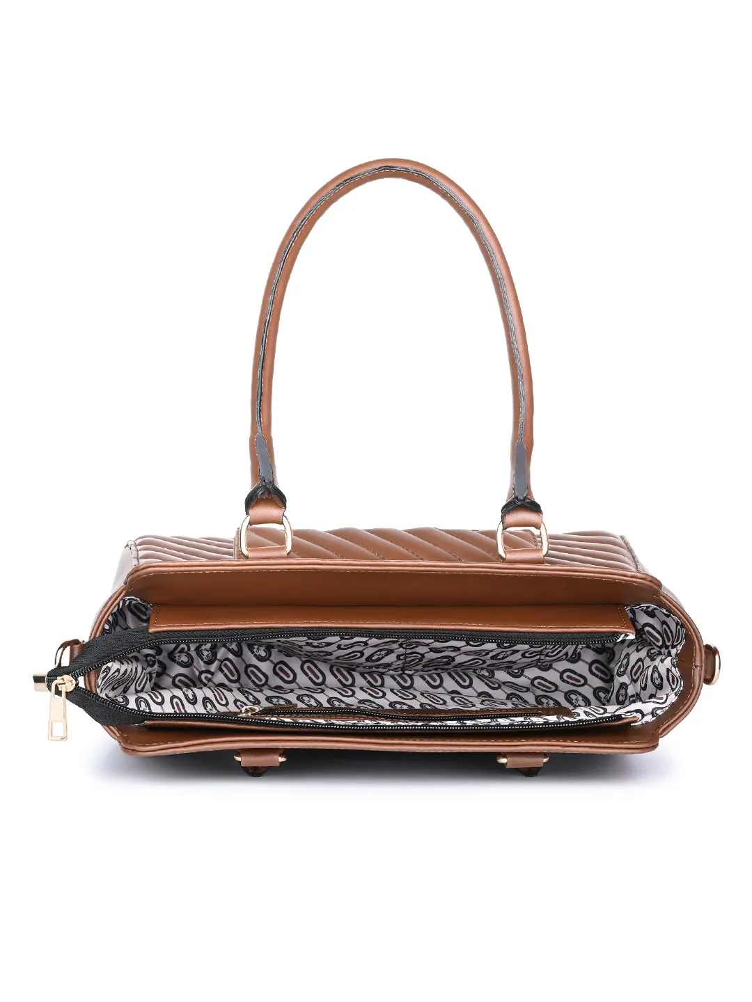 Stylish Brown Multi-Pocket Satchel Handbag for Women