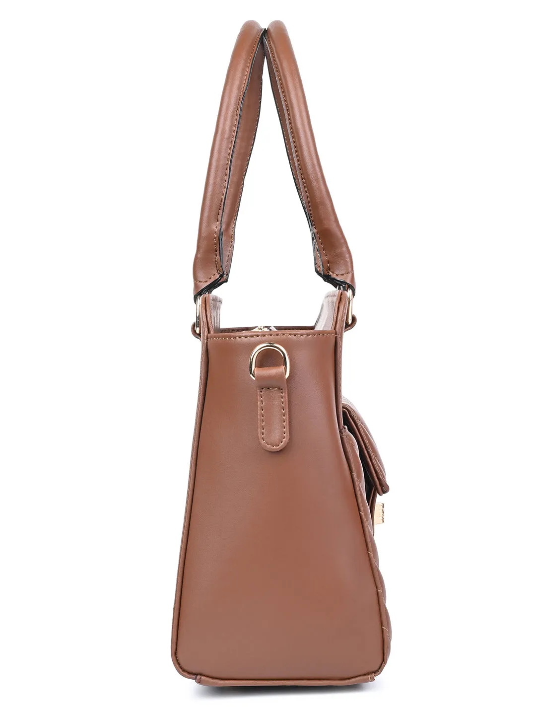 Stylish Brown Multi-Pocket Satchel Handbag for Women