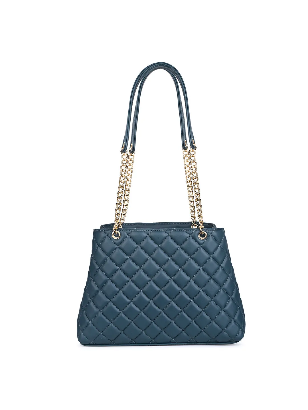 Stylish Dark Blue Multi Pocket Ladies Satchel Handbag