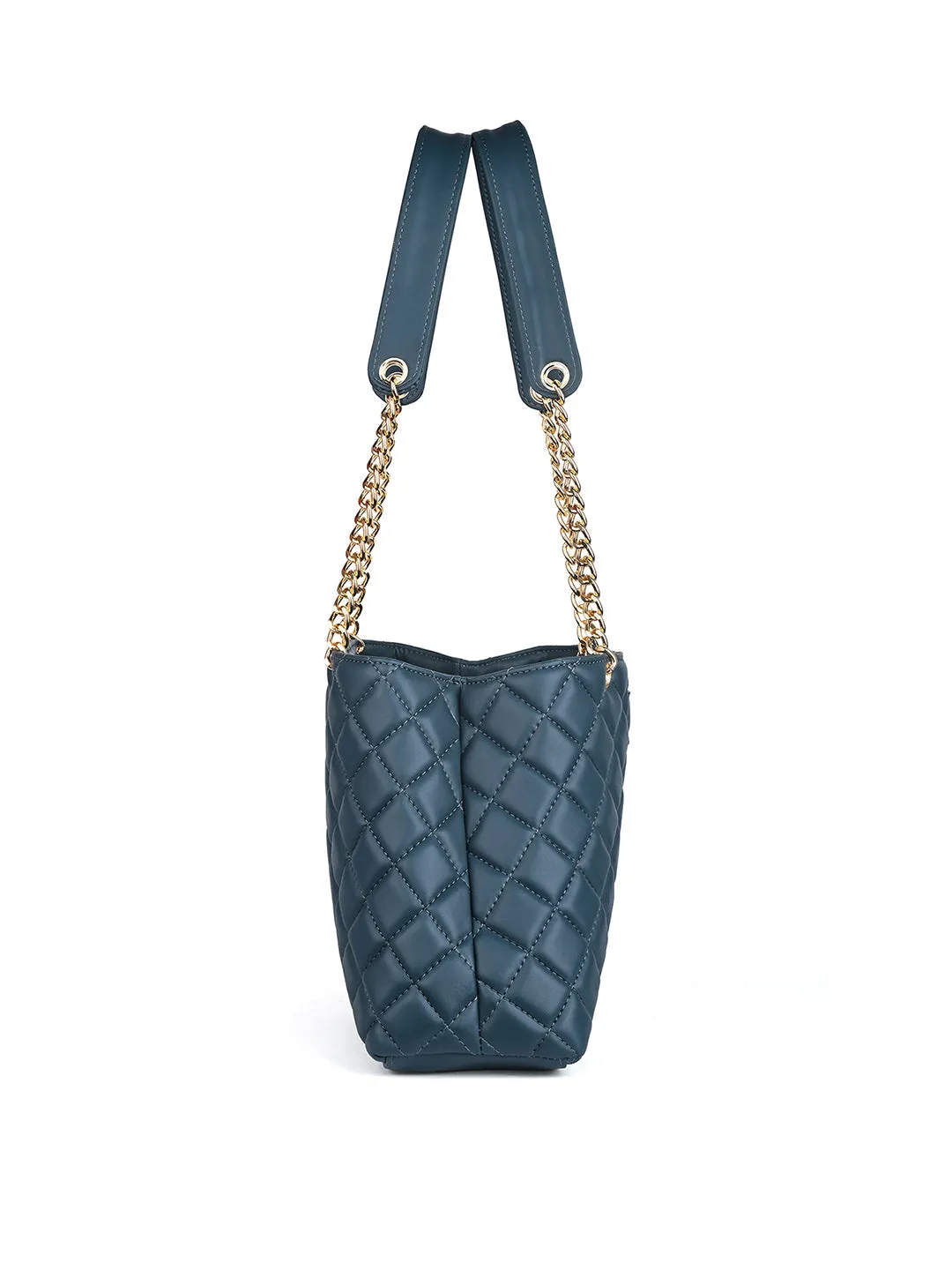 Stylish Dark Blue Multi Pocket Ladies Satchel Handbag