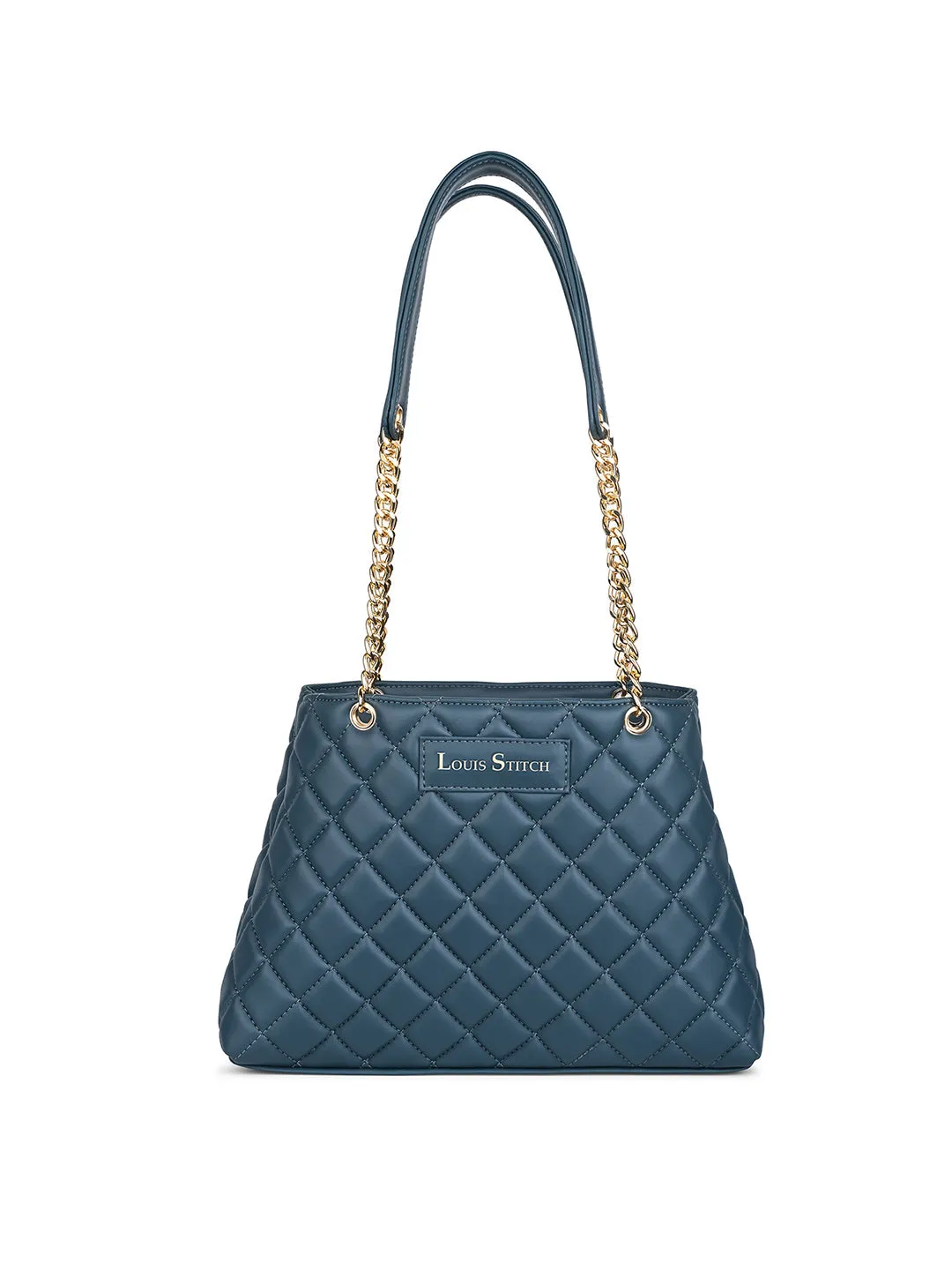 Stylish Dark Blue Multi Pocket Ladies Satchel Handbag