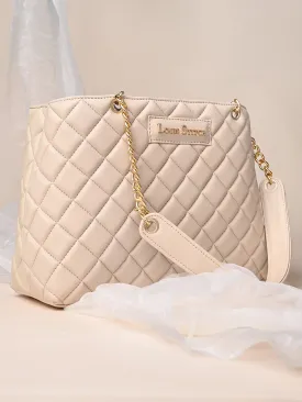 Stylish Peach Multi Pocket Ladies Satchel Handbag