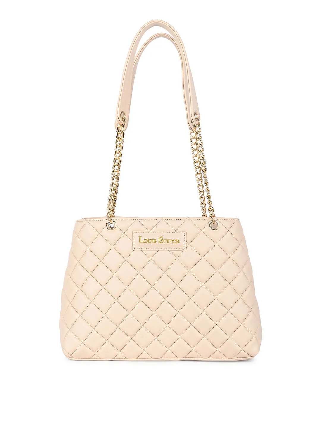 Stylish Peach Multi Pocket Ladies Satchel Handbag