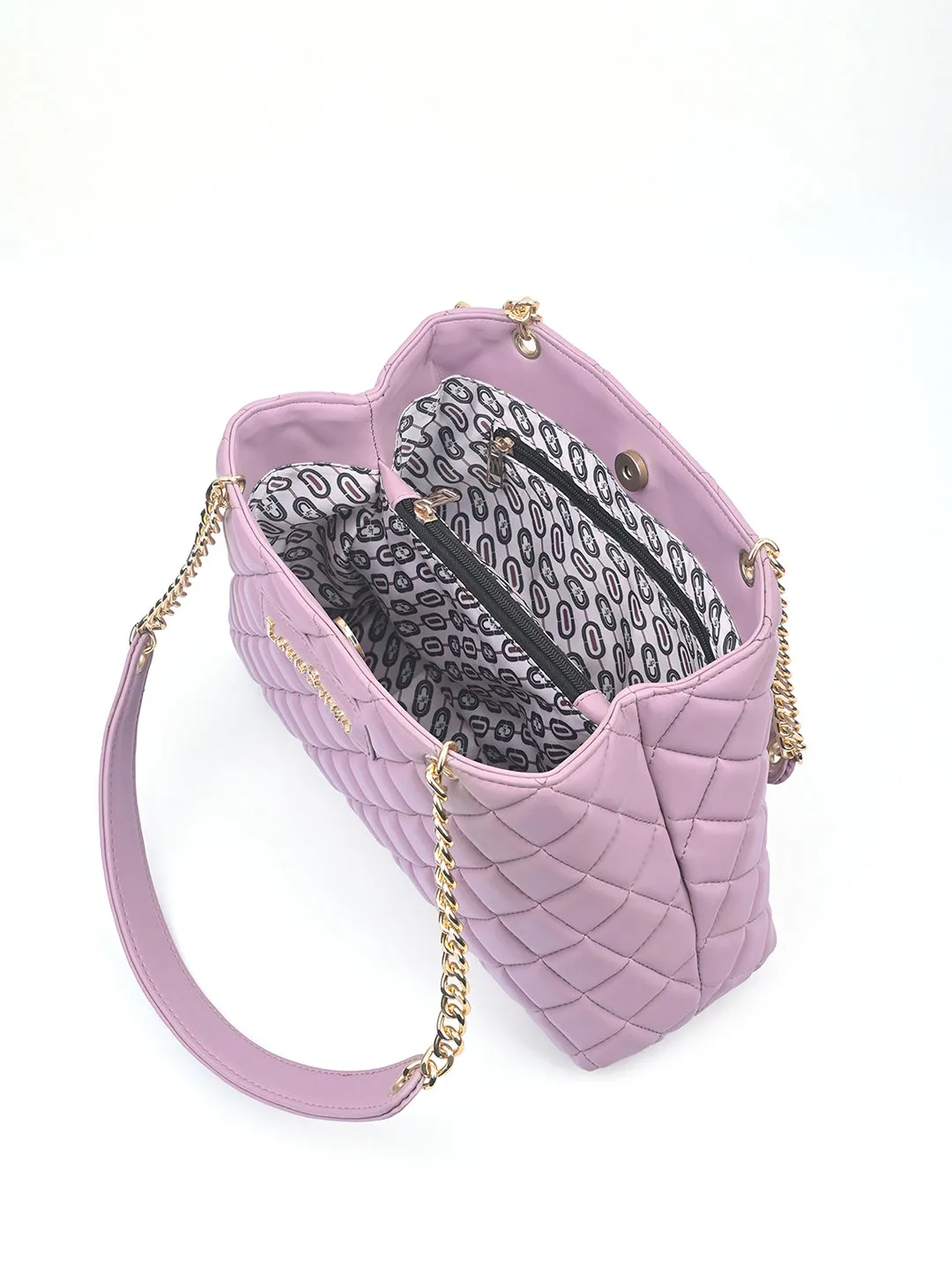 Stylish Pink Multi Pocket Ladies Satchel Handbag