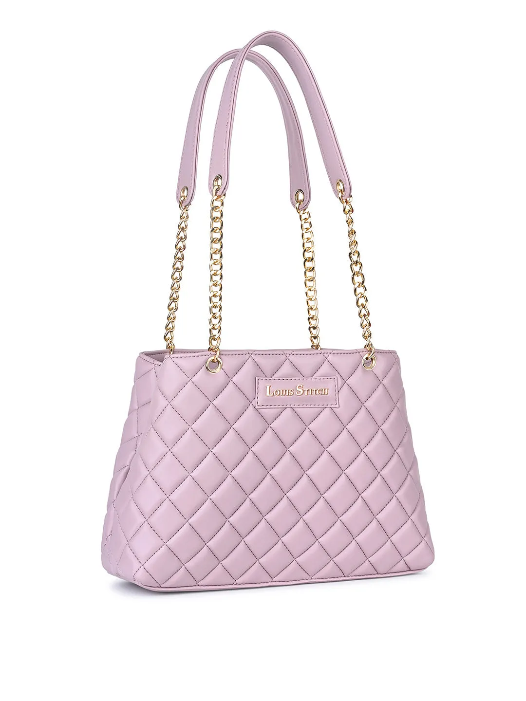 Stylish Pink Multi Pocket Ladies Satchel Handbag