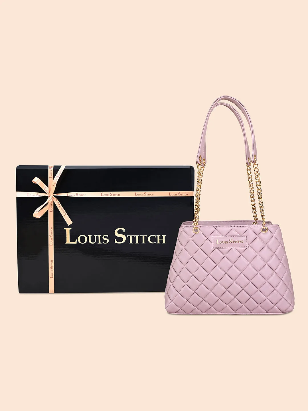 Stylish Pink Multi Pocket Ladies Satchel Handbag
