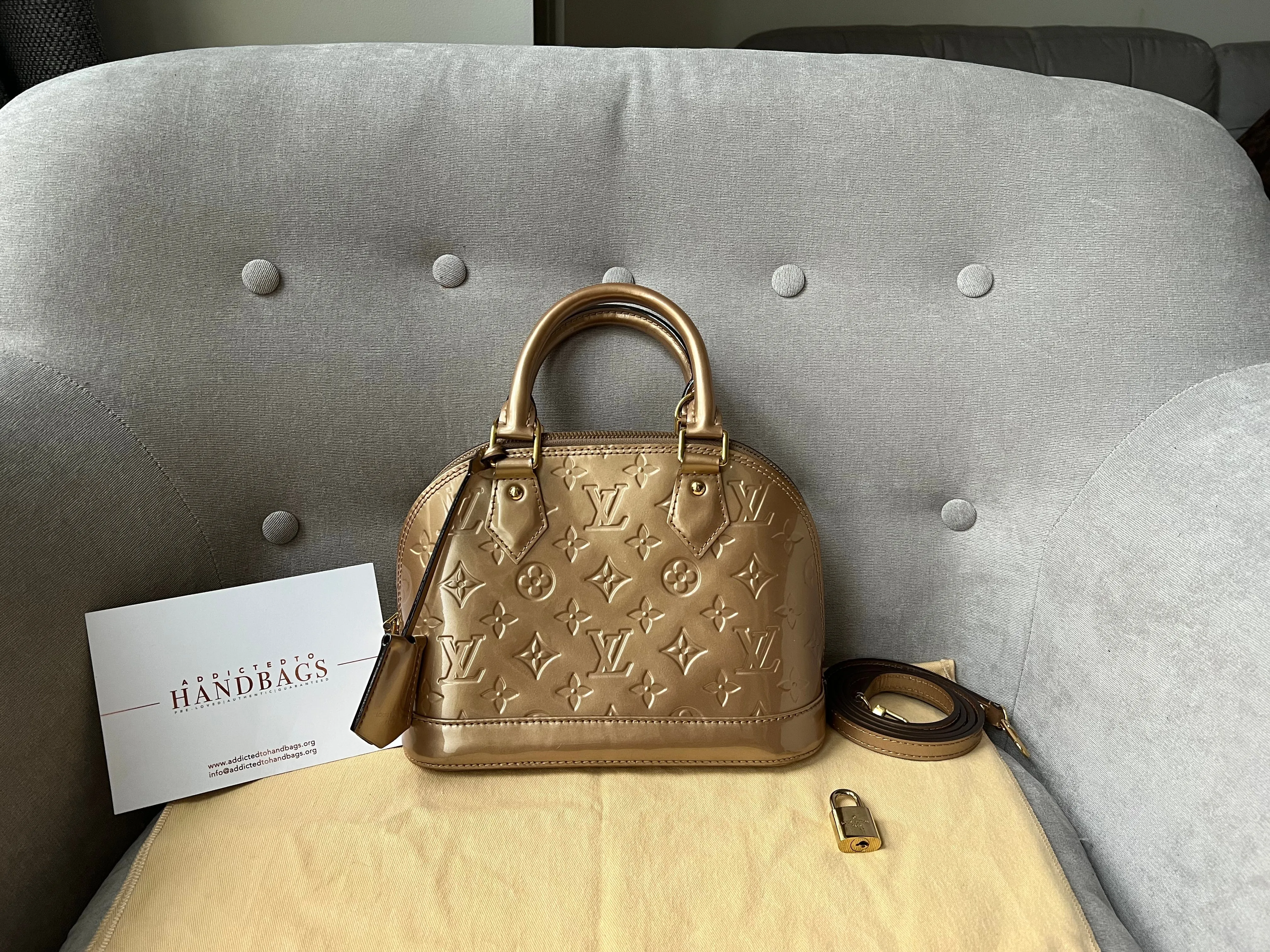 Trendy Inspired Louis Vuitton Alma Gold Vernis Patent Leather (rrp £1590)