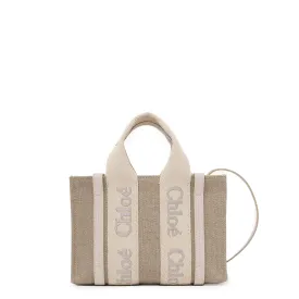 Woody Tote Mini Strap Linen, Wild Grey